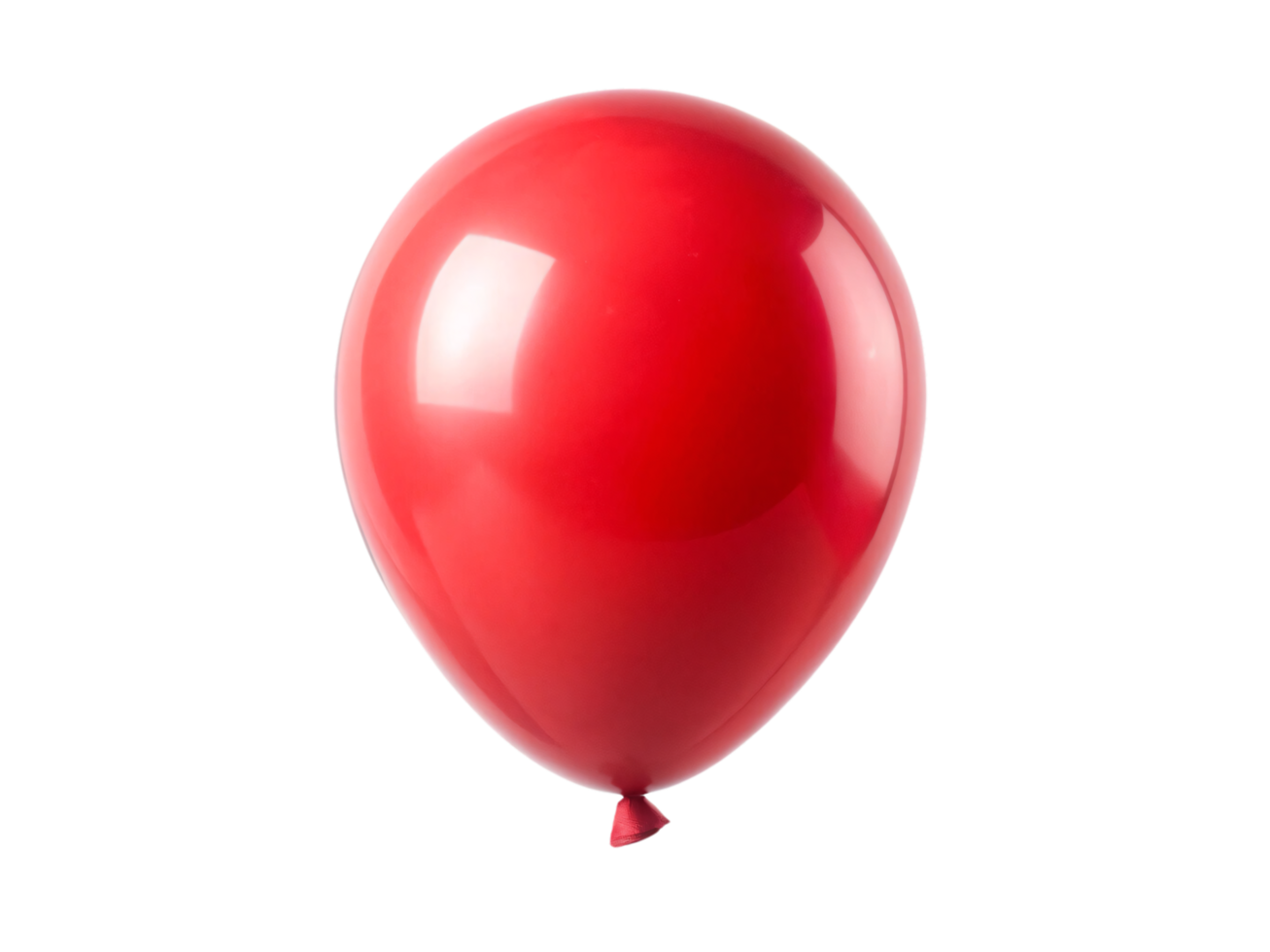 A red balloon with a shiny surface, capturing light reflections. Its smooth, spherical shape adds to its festive, classic look, emphasizing simplicity png