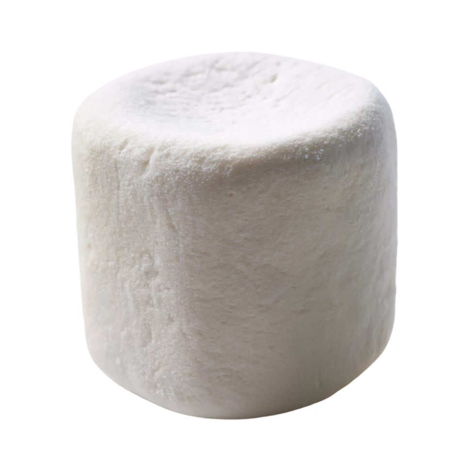 A single, fluffy marshmallow with a soft texture, capturing its delicate and airy consistency, perfect for roasting or hot cocoa png