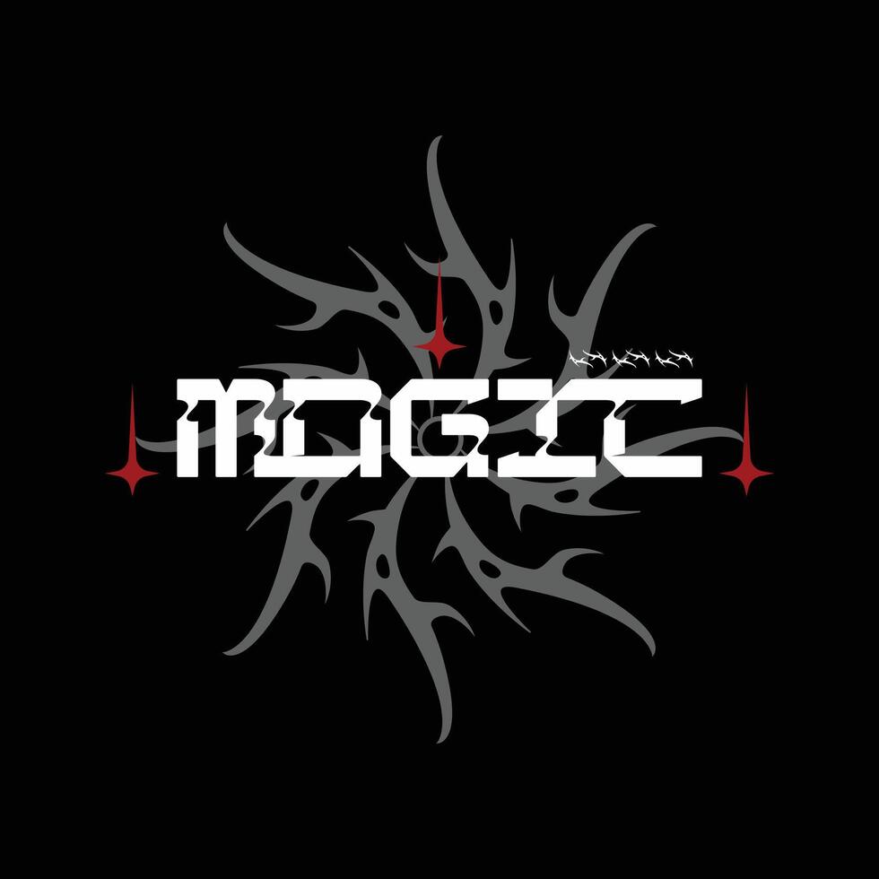 Magic modern cyber with streetwear design vector