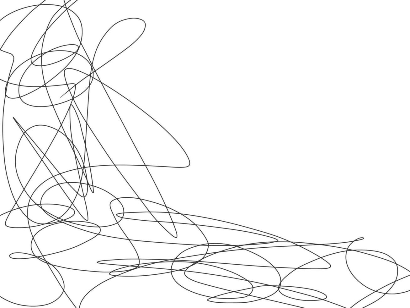A drawing of a person with a long line of scribbles vector