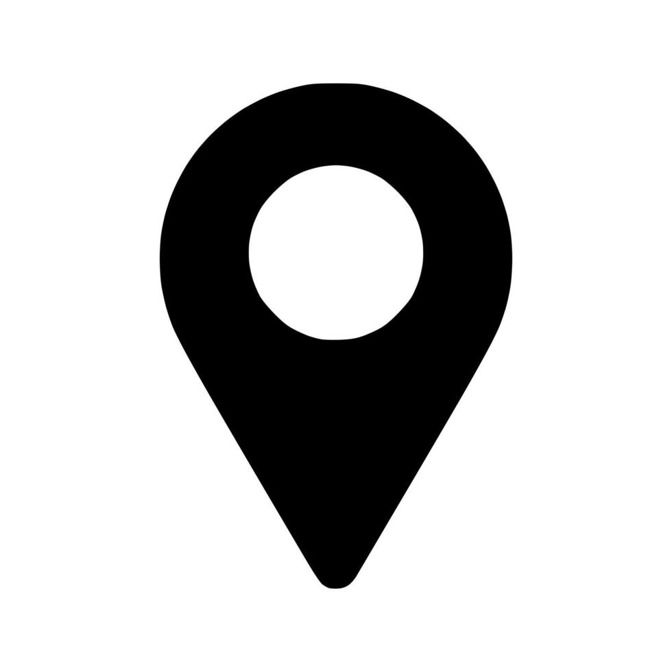 A black pin on a white background vector