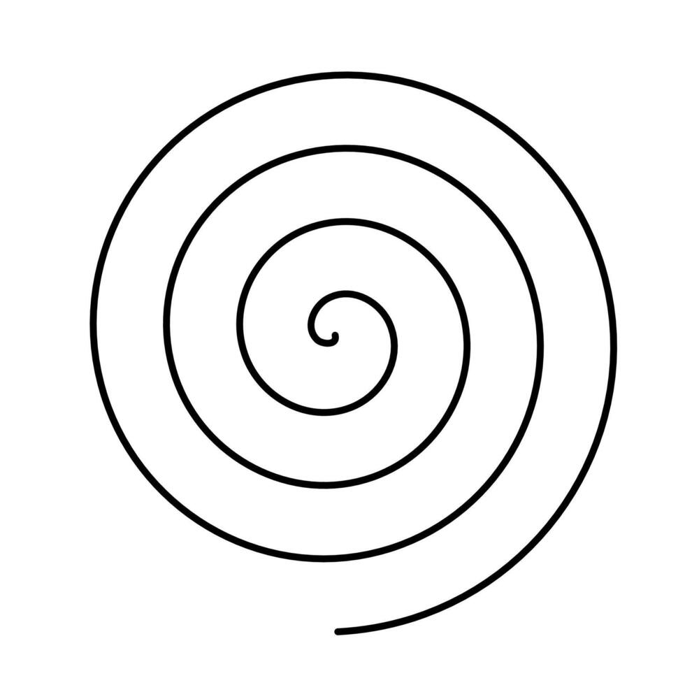 A spiral is drawn in black on a white background vector