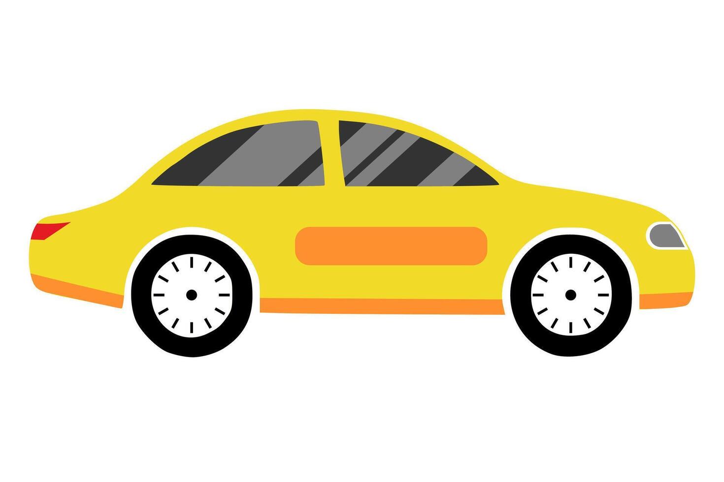 Yellow car icon vector