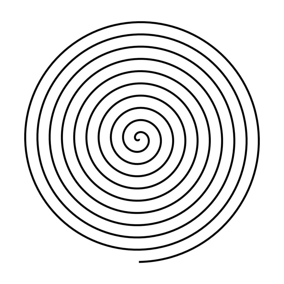 A spiral maze with a black line around it vector