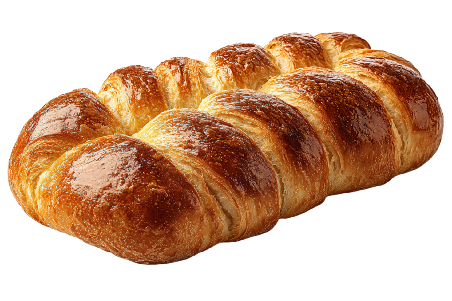Beautifully braided loaf with a golden, shiny crust, perfectly baked to showcase a soft and pillowy interior png