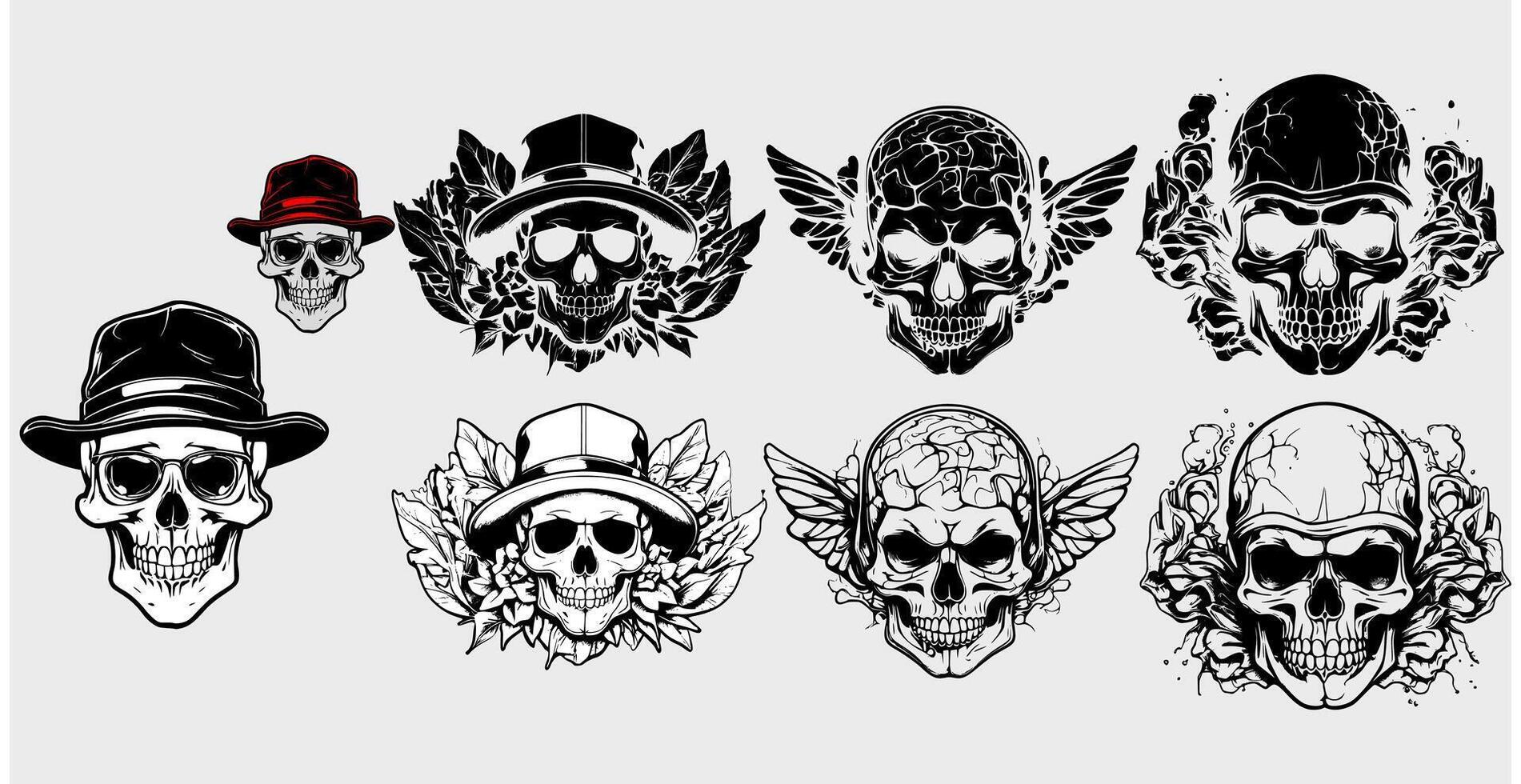 head skull collection vector