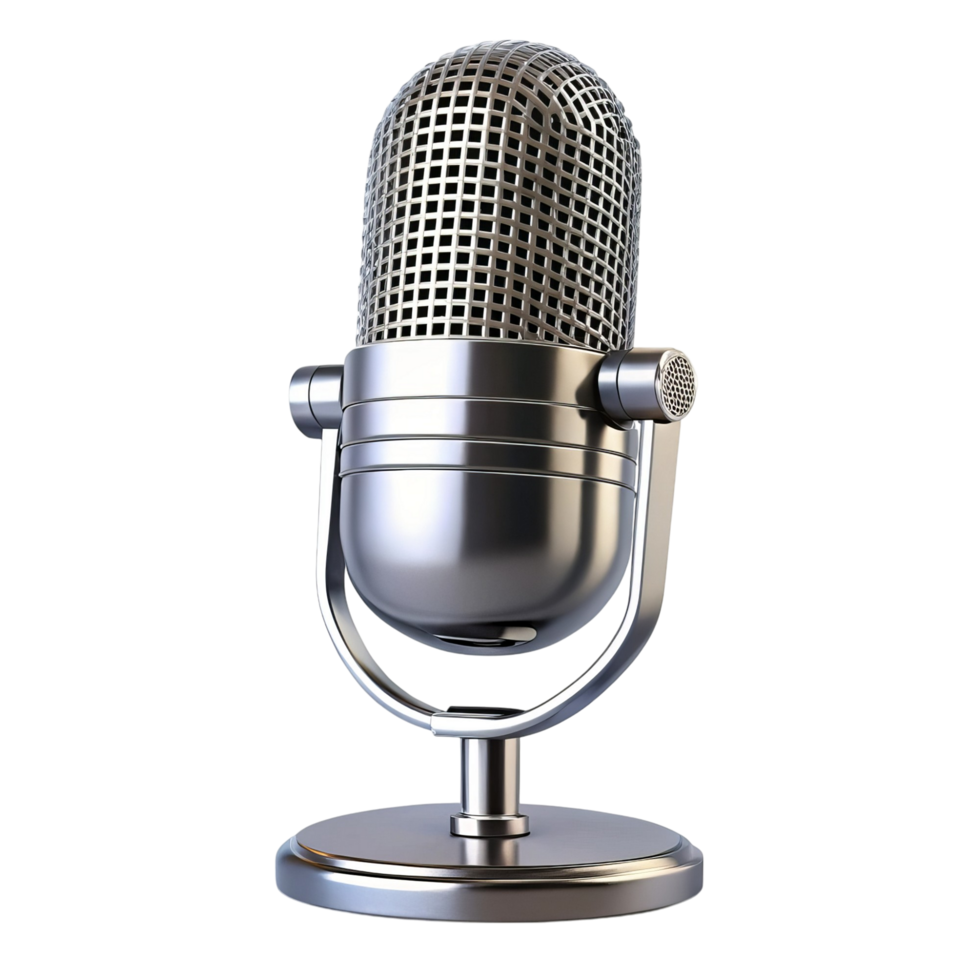 High-Quality 3D Render of a Vintage Microphone png