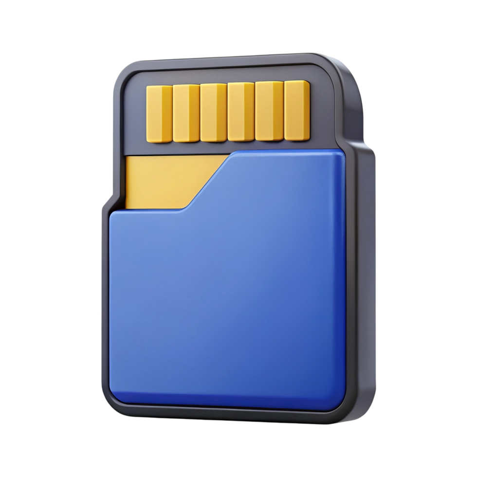 Modern 3D Rendered SD Card Icon png