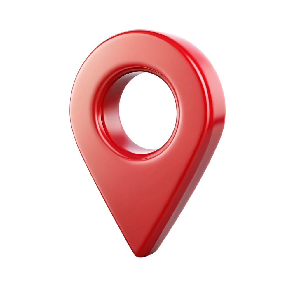 3D Red Location Marker Icon Isolated on Transparent Background png