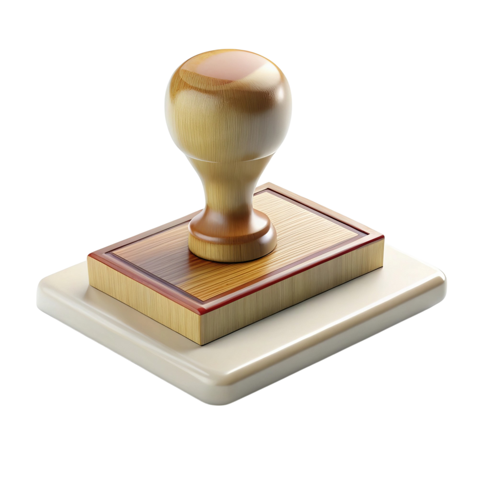 Close-up of a Wooden Rubber Stamp png
