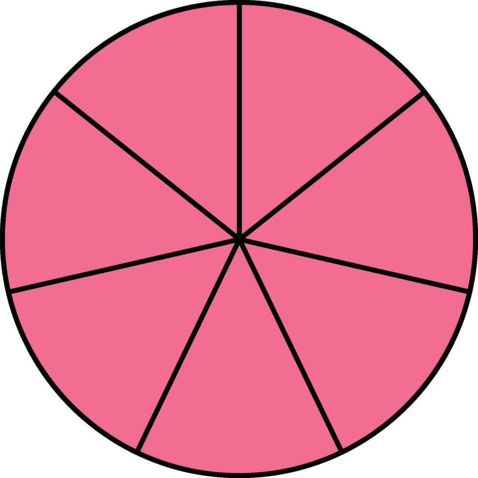 Seven Sevenths Circle Fraction vector