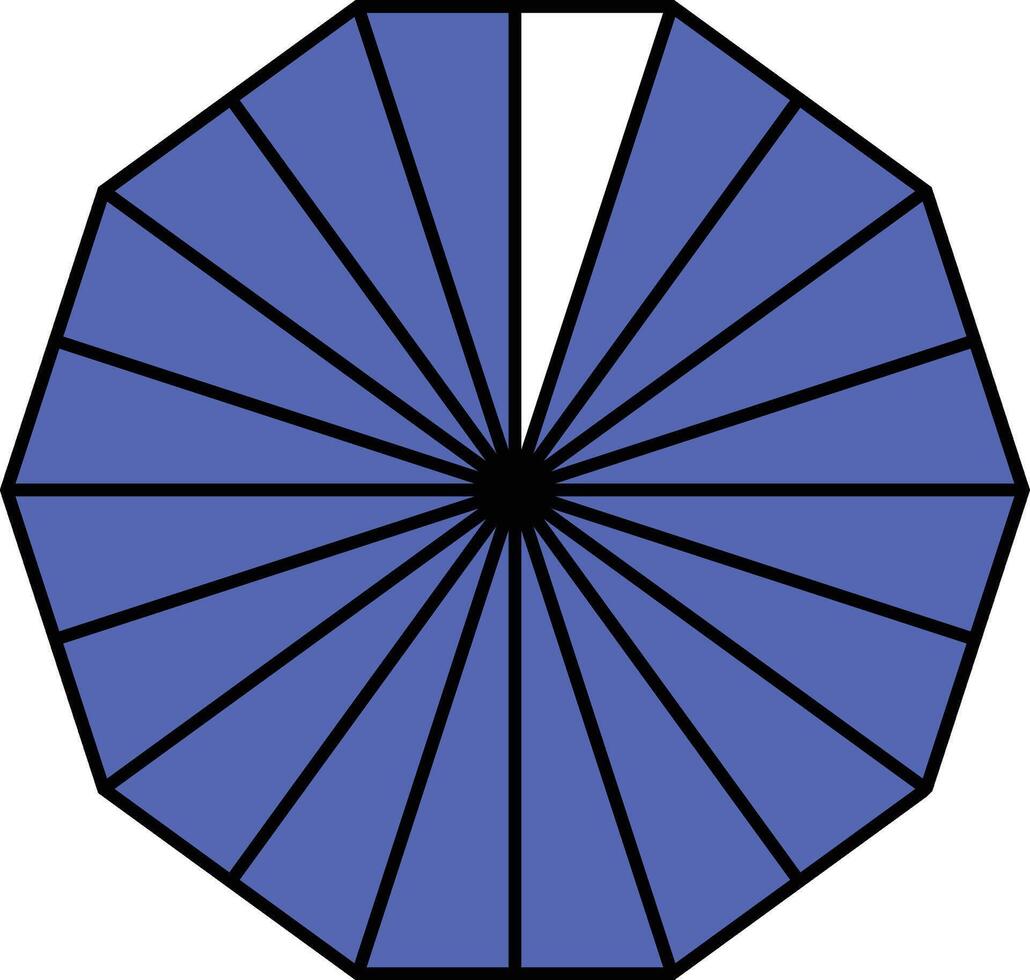 Nineteen Twentieths Decagon Fraction vector