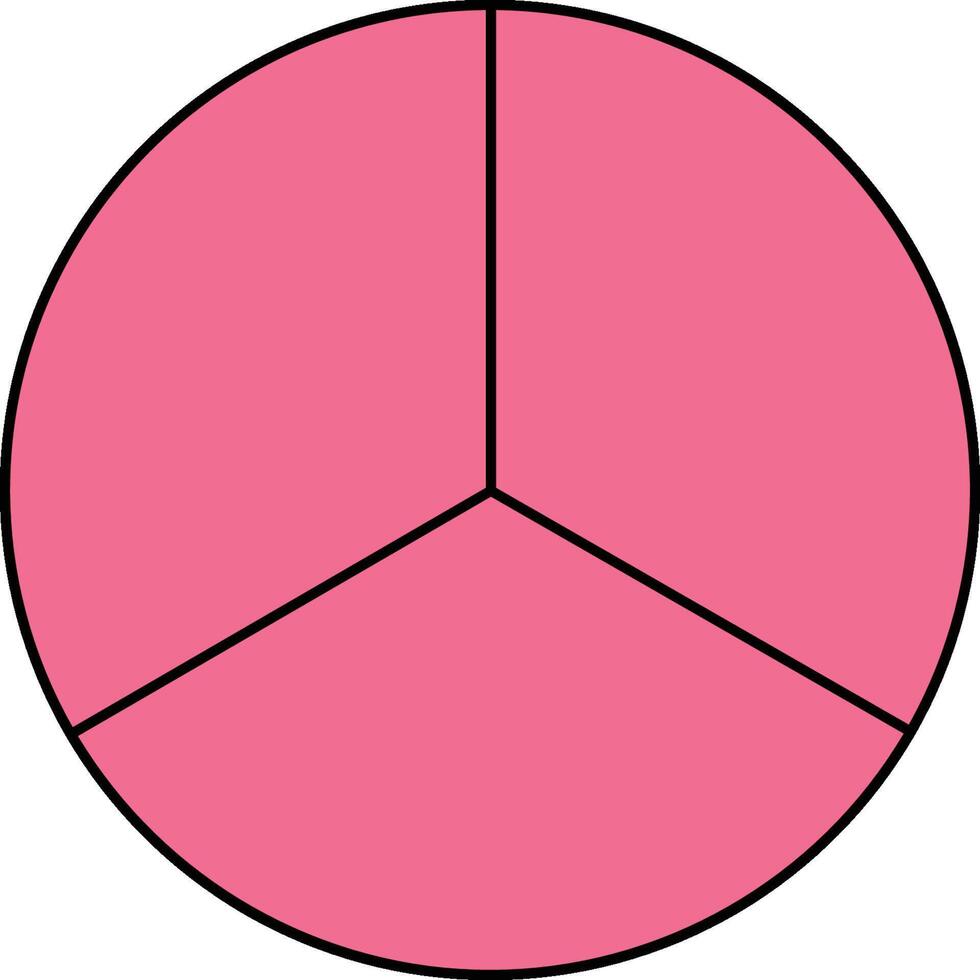 Three Thirds Circle Fraction vector