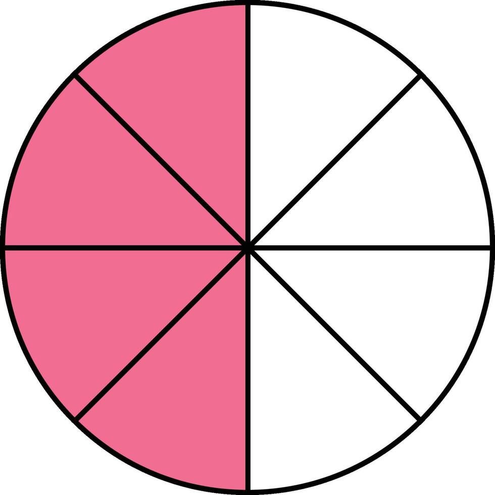 Four Eighths Circle Fraction vector