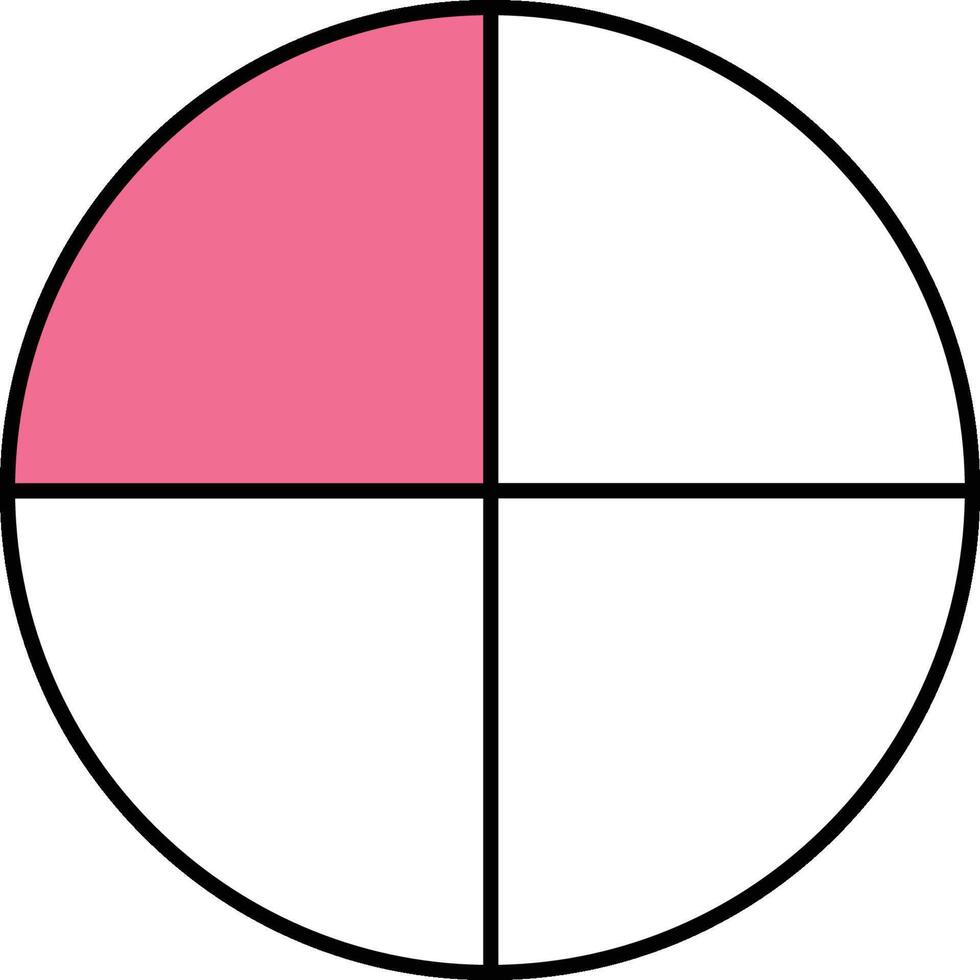 One Quarter Circle Fraction vector