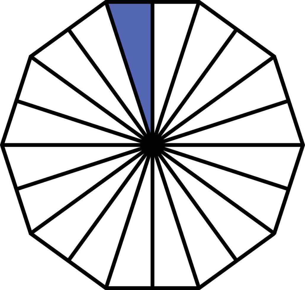One Twentieth Decagon Fraction vector