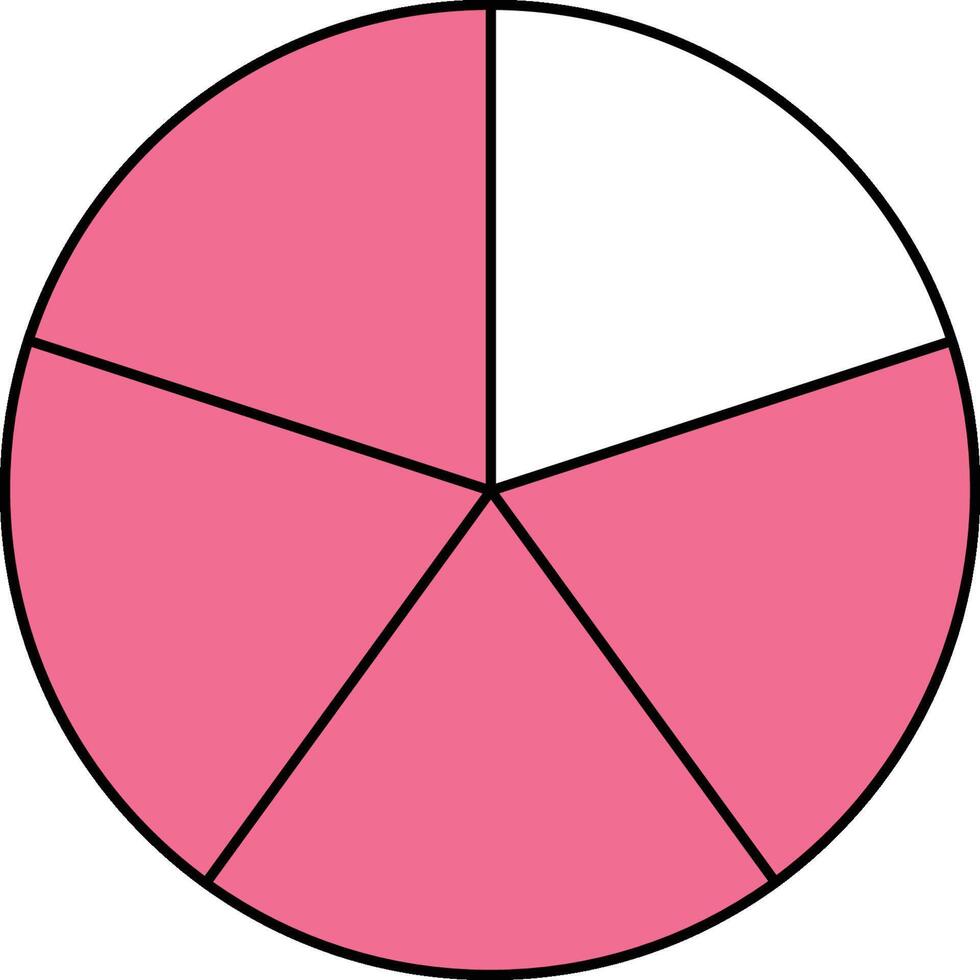 Four Fifths Circle Fraction vector