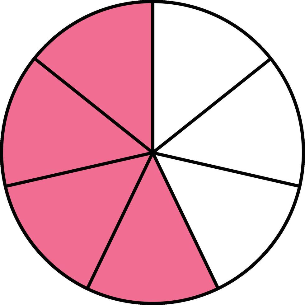 Four Sevenths Circle Fraction vector