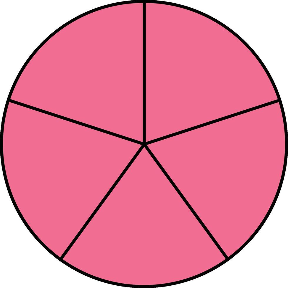 Five Fifths Circle Fraction vector