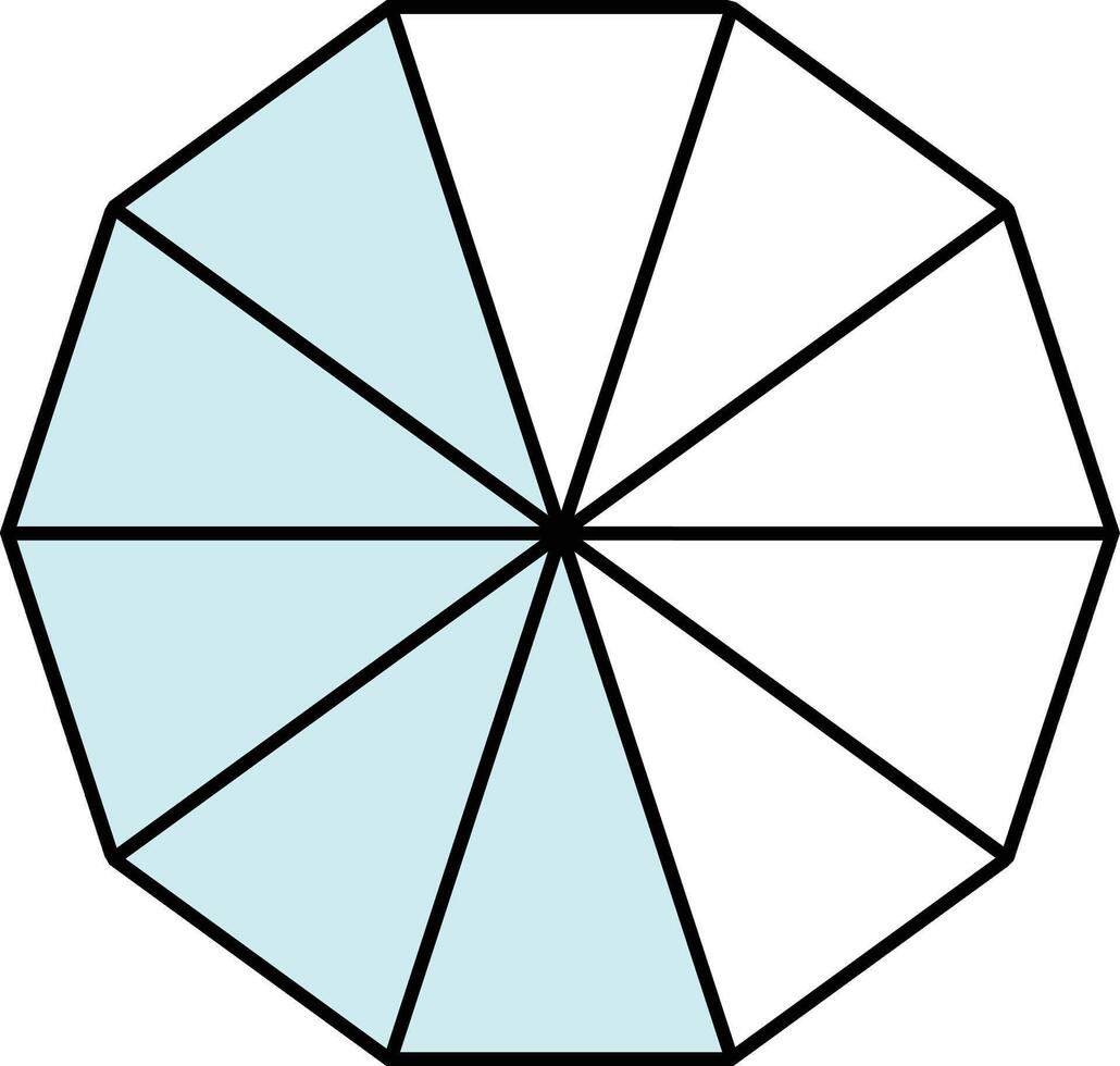 Five Tenths Decagon Fraction vector