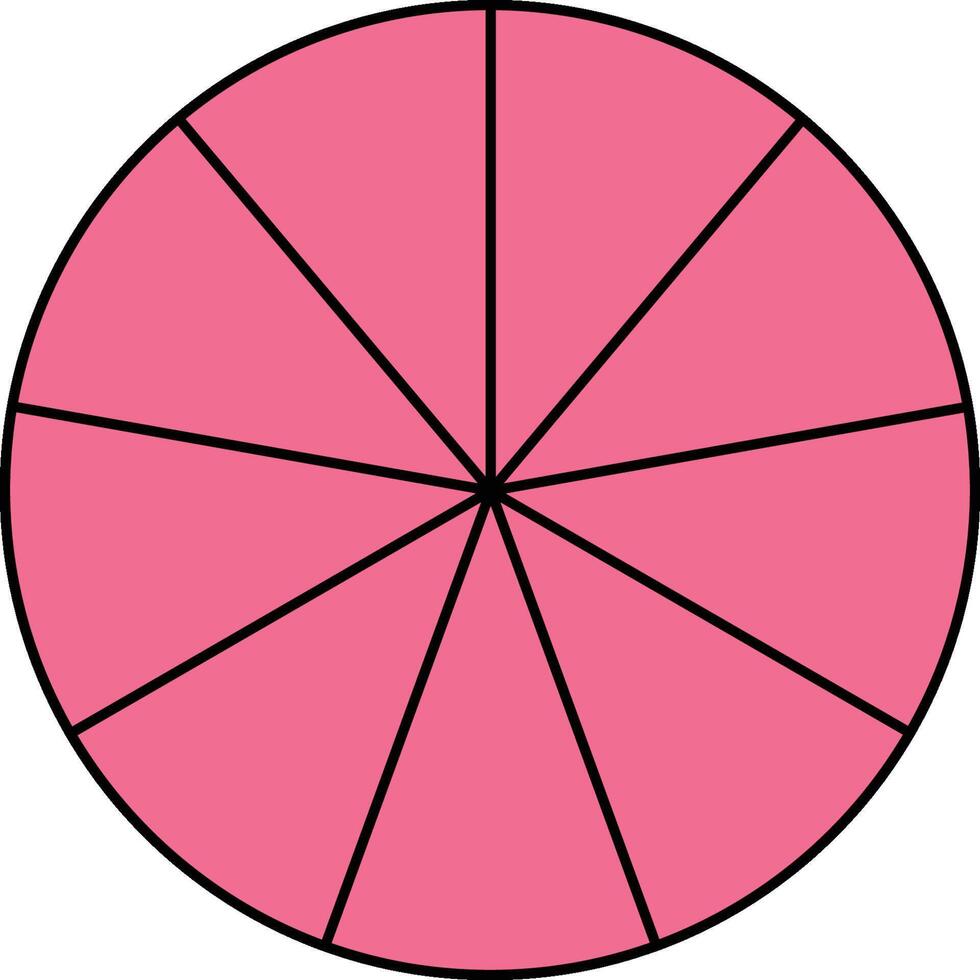 Nine Ninths Circle Fraction vector