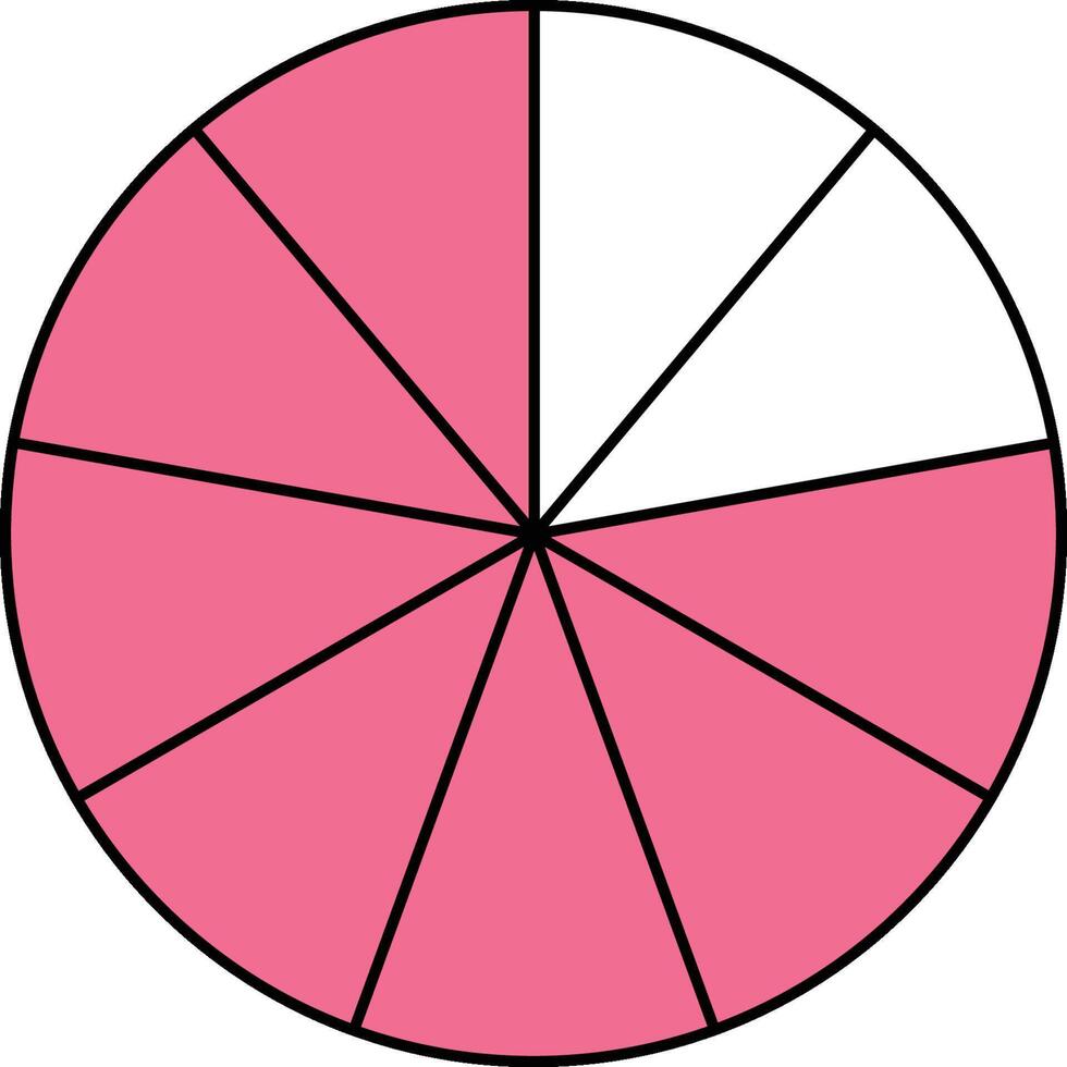 Seven Ninths Circle Fraction vector
