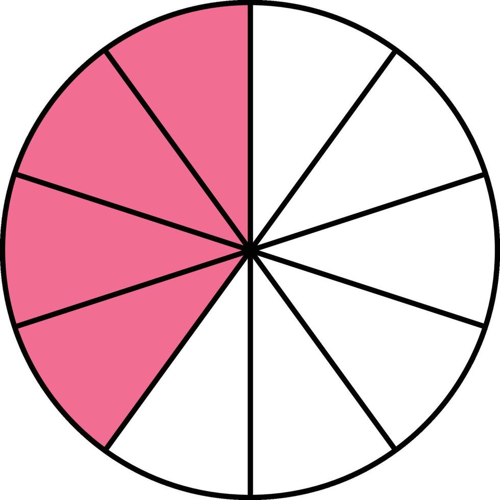 Four Tenths Circle Fraction vector
