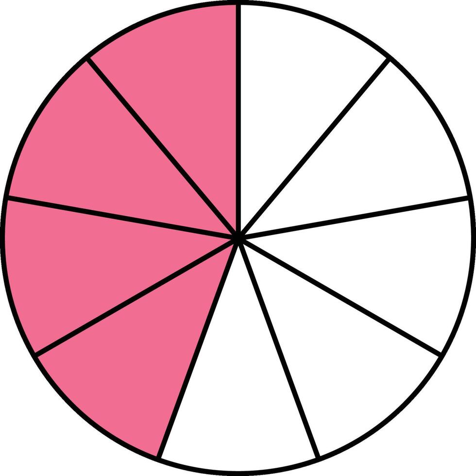 Four Ninths Circle Fraction vector
