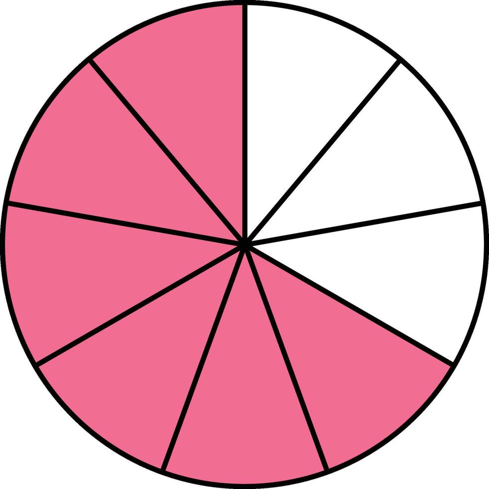 Six Ninths Circle Fraction vector