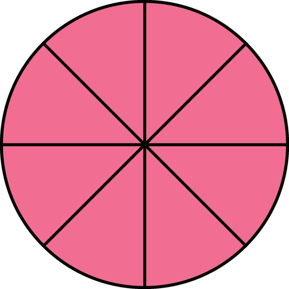 Eight Eighths Circle Fraction vector