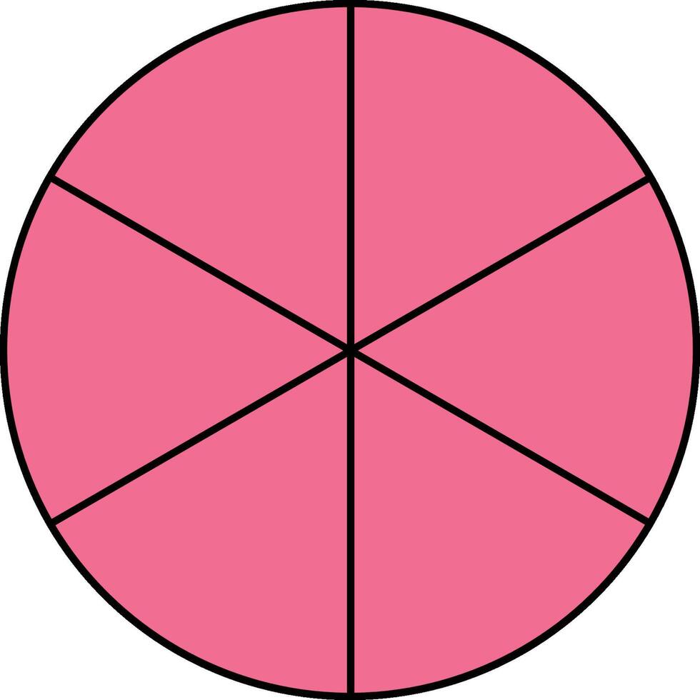 Six Sixths Circle Fraction vector
