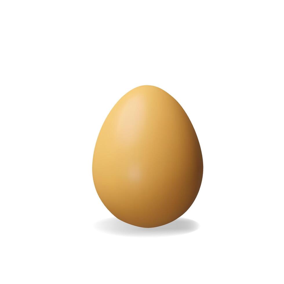 3d render egg. Three-dimensional illustration of hen eggshell and yolk. Easter egg meal decoration. Nature ingredient of protein and fats for breakfast or lunch. Healthy eating concept vector