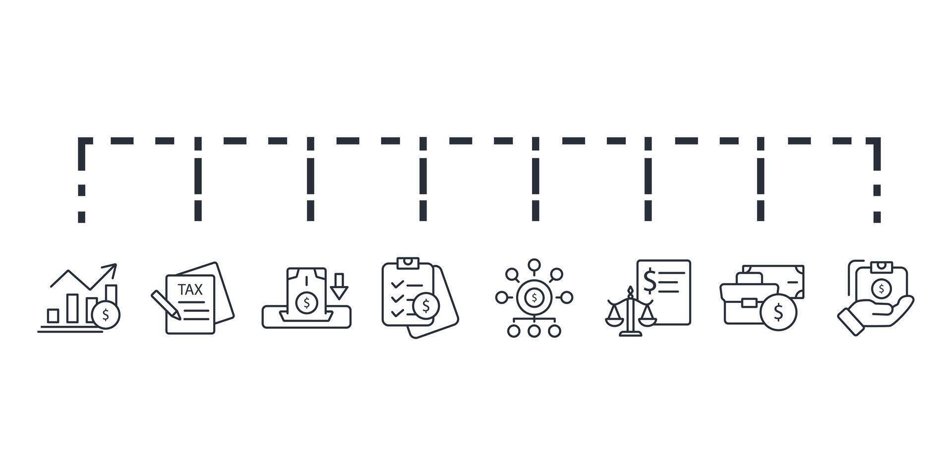 Accounting icon set..Editable stroke.linear style sign for use web design,logo.Symbol illustration. vector