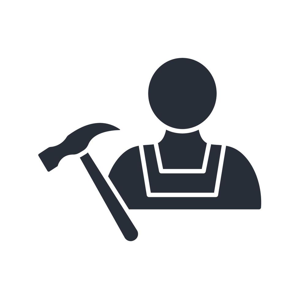 Craftsman icon. .Editable stroke.linear style sign vector