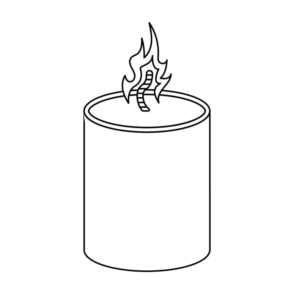 Candle Outline Icon Illustration on White Background vector