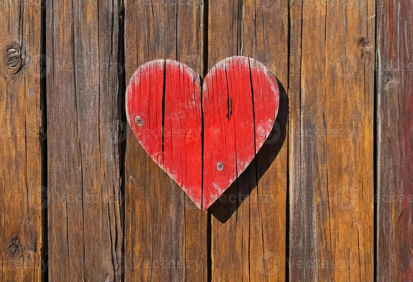 Red heart as a symbol of love and friendship on wooden background photo