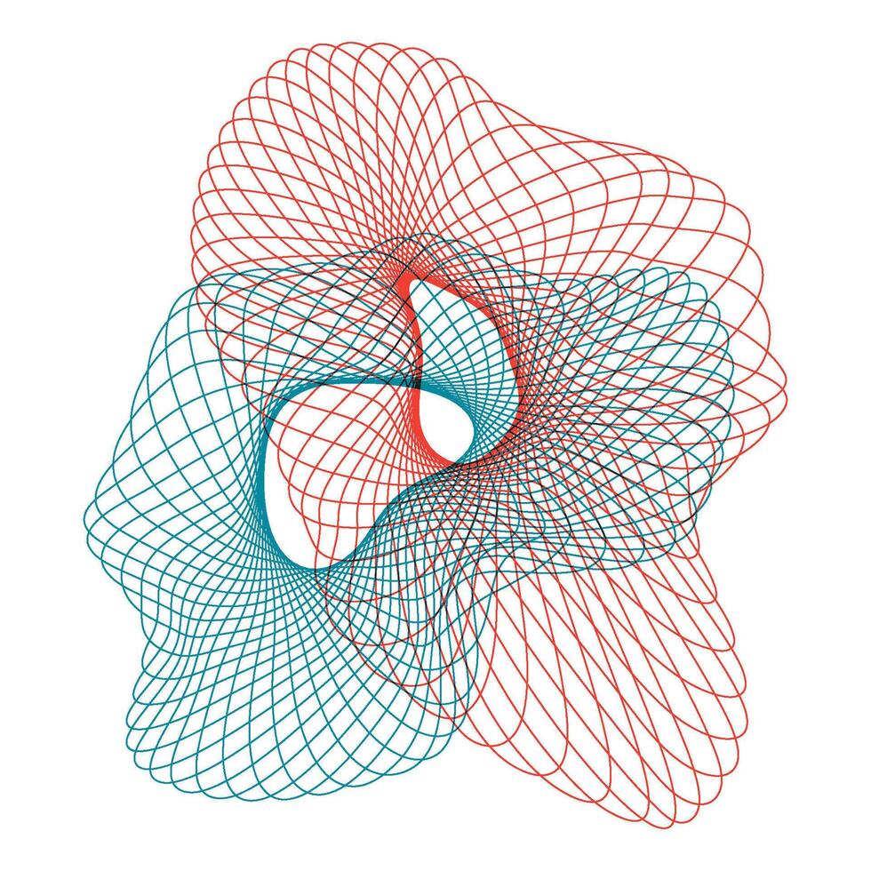 Harmonograph drawings. Abstract geometric shapes vector