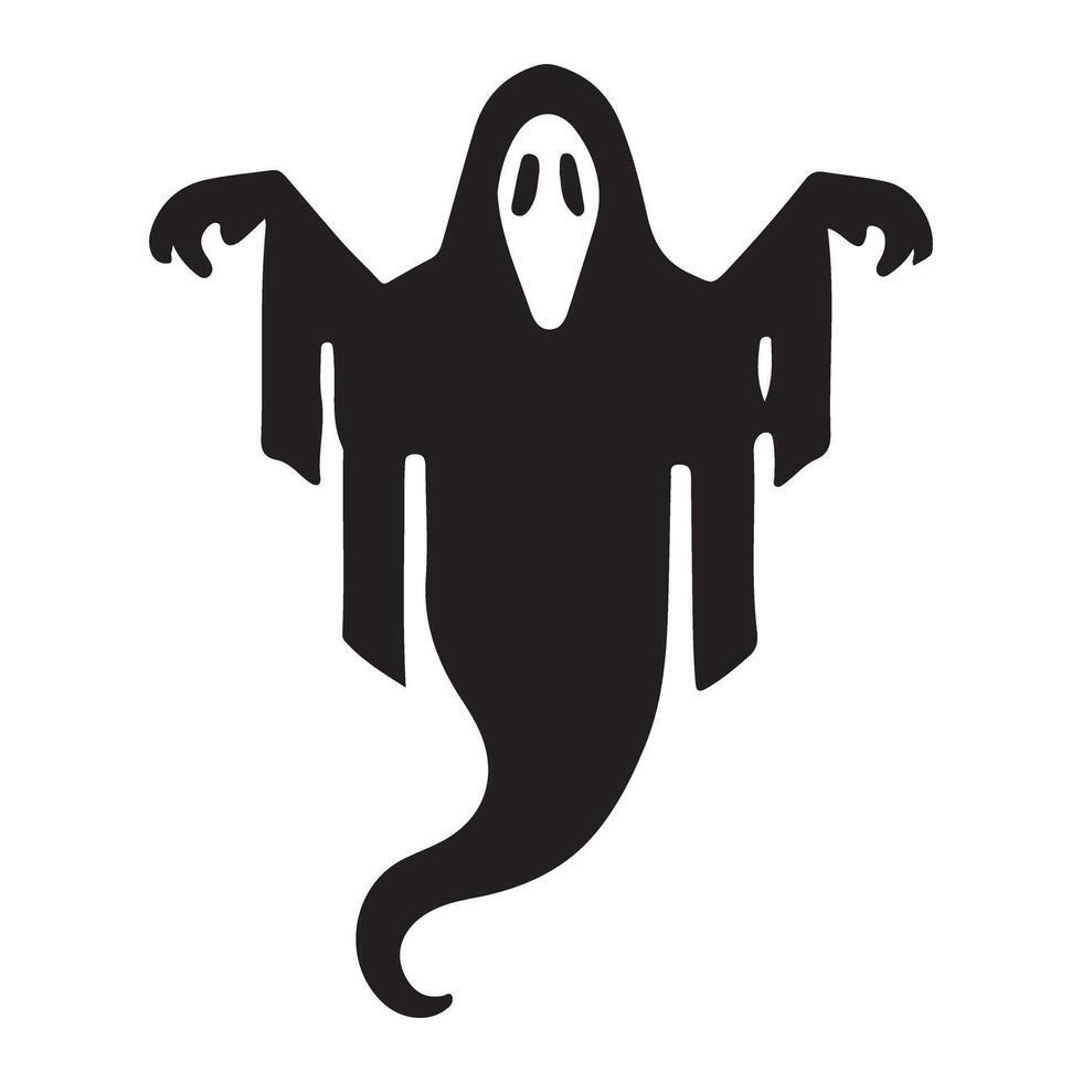 Spooky Silhouette Illustration of a Classic Ghost vector