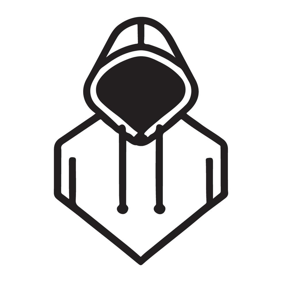 Simple Silhouette of a Hooded Jacket Line Art vector