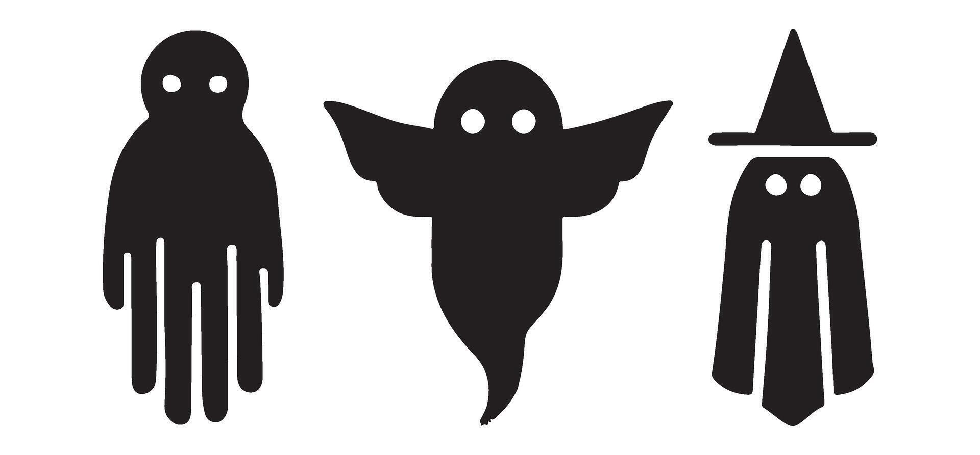 Spooky Halloween Ghost Silhouettes for Festive Designs vector