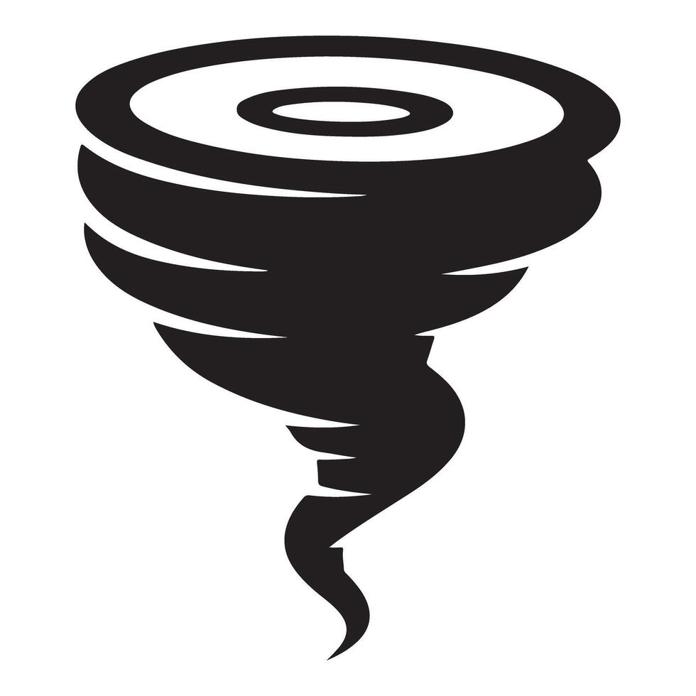 Tornado Silhouette Icon for Weather Reporting vector