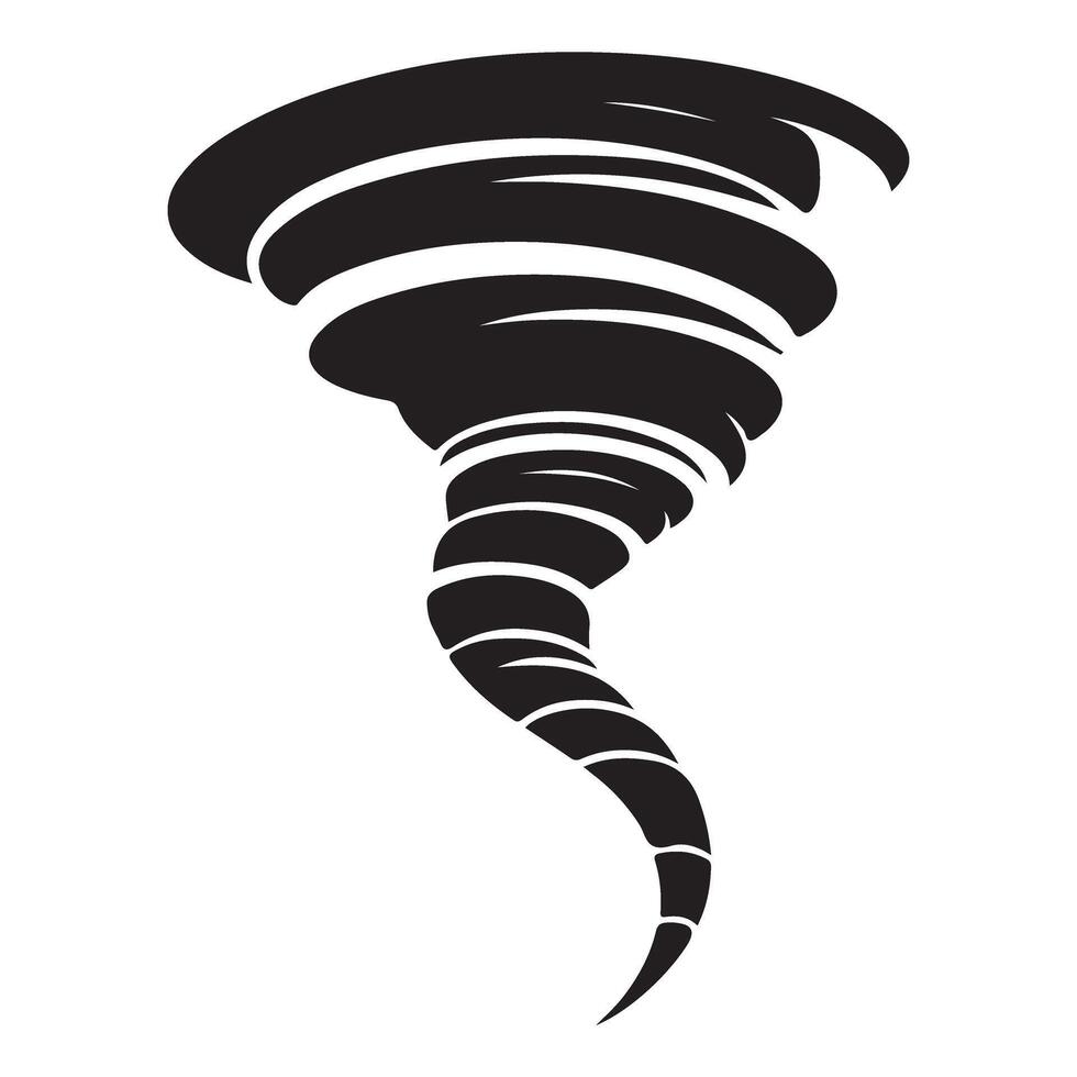 Powerful Silhouette of a Rotating Tornado vector