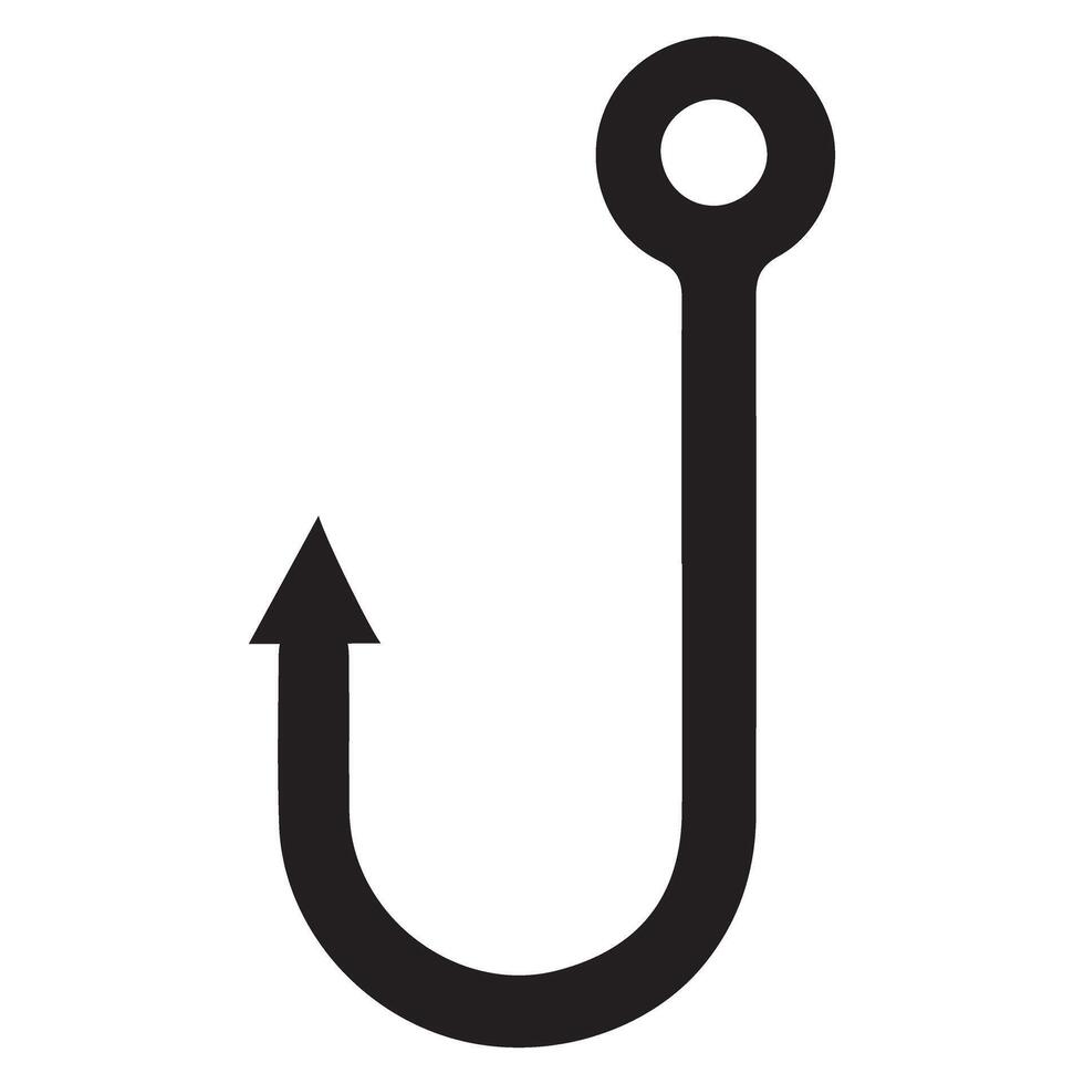 Silhouette Illustration of a Simple Fishing Hook vector