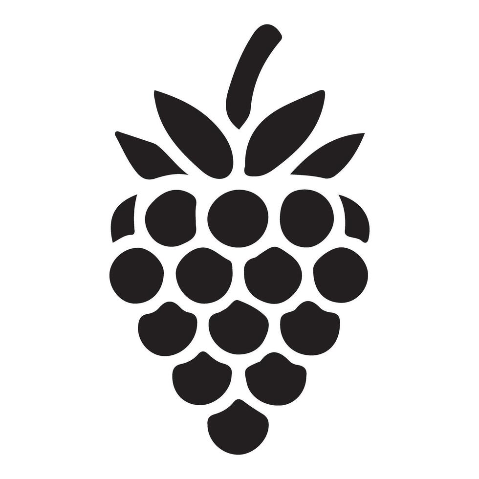 Silhouette Illustration of a Single Raspberry vector