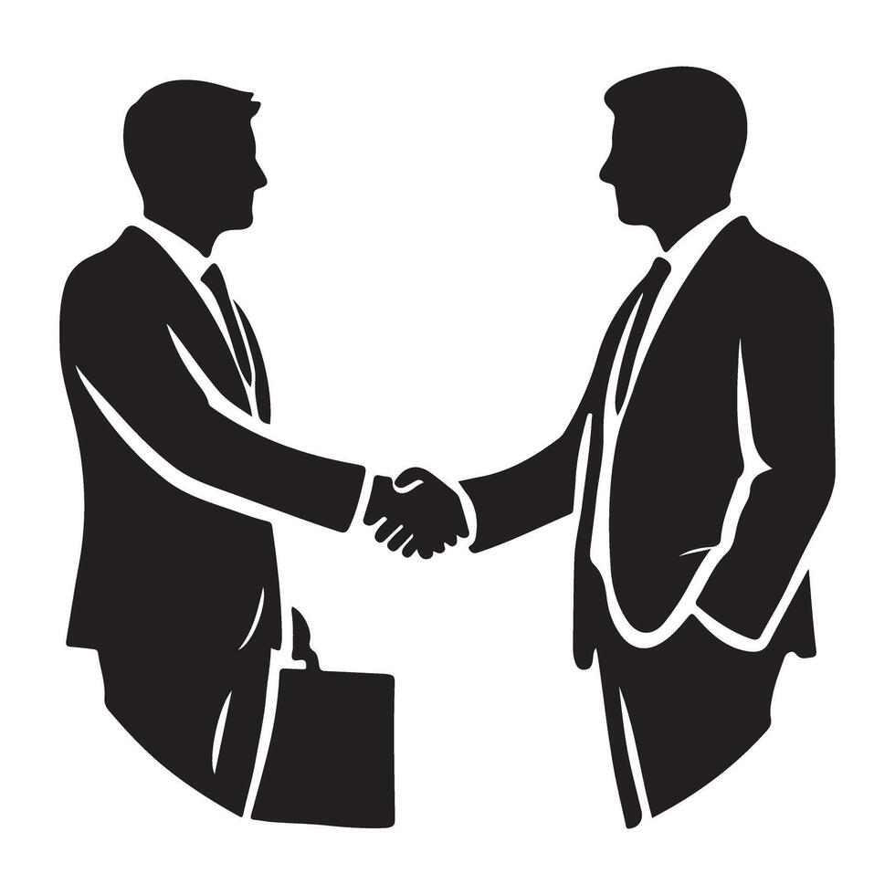Businessmen Handshake Silhouette Business Deal vector