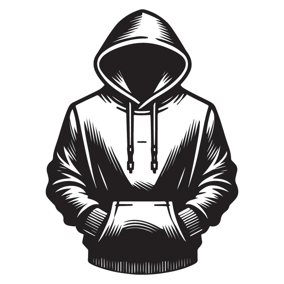 Classic Silhouette of a Hooded Sweatshirt Design vector