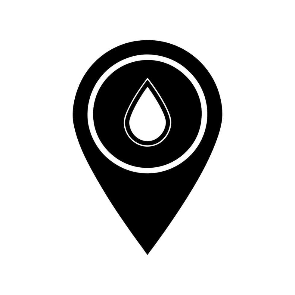 Location and Map Pin Icon silhouette illustration vector