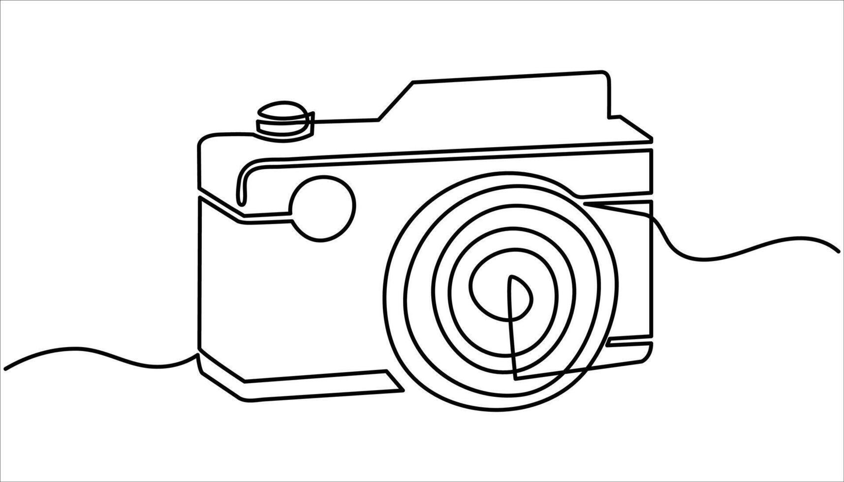 Camera Continuous one line drawing. elegant Line drawing photo camera. vector