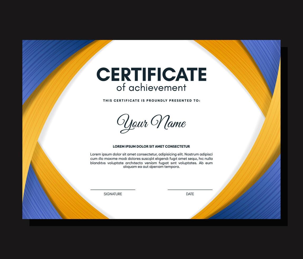Colorful wave abstract design award certificate vector