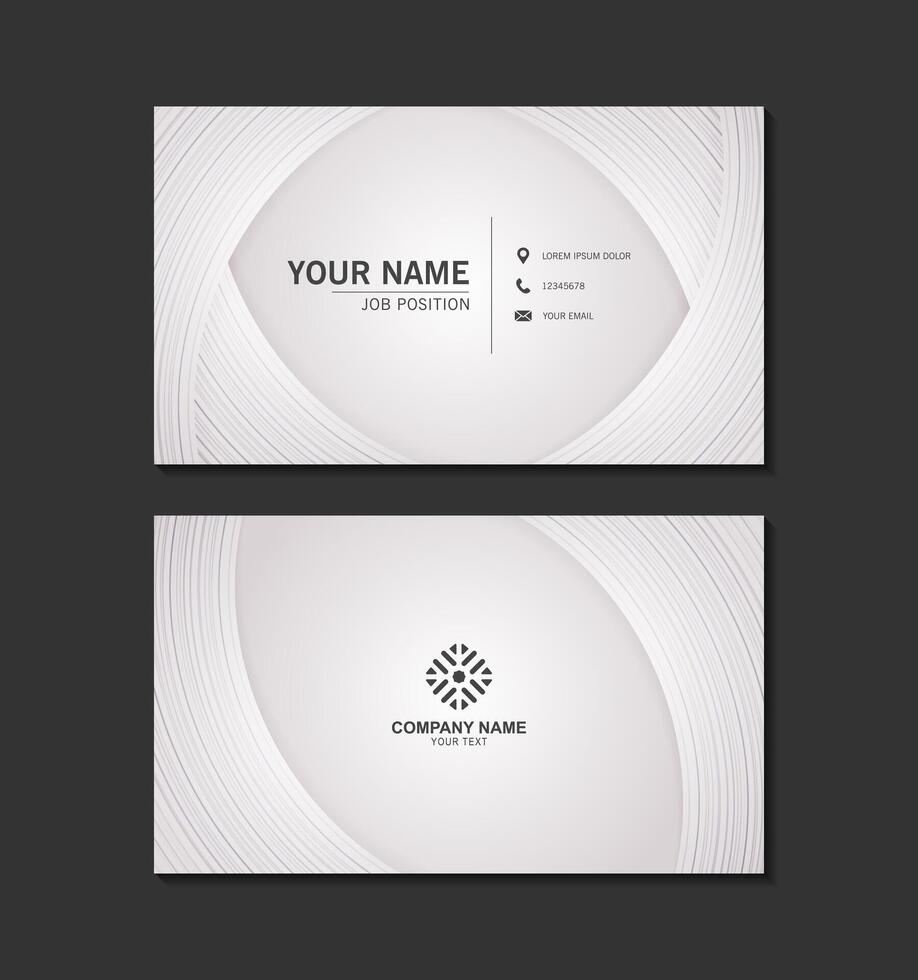White abstract wave line business card design vector